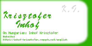 krisztofer inhof business card